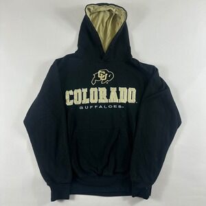 Colorado Buffaloes Women's Small Stadium Athletics Black‎ Gold Hoodie Sweatshirt